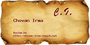 Chovan Irma névjegykártya