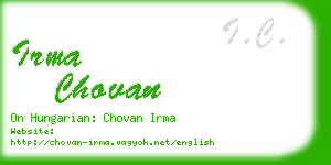 irma chovan business card